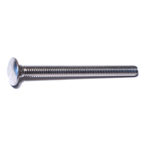 Carriage Bolt, Square Neck, 16 (Coarse), 4-1/2 in L, 18-8 Stainless Steel, 4 PK